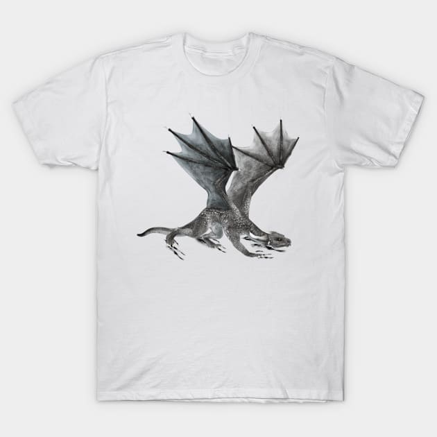 Silver Dragon T-Shirt by AndreaTiettje